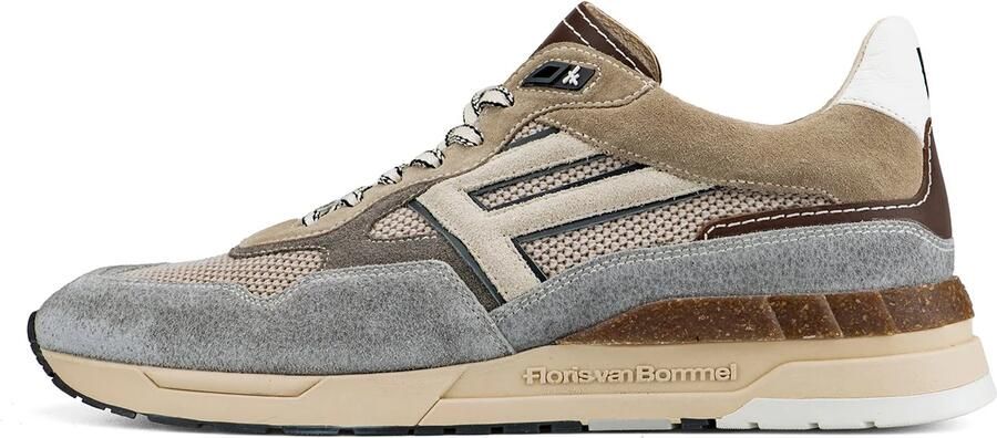 Floris van Bommel Sneakers laag 'DE RUNNER 07' lichtbeige lichtbruin grijs
