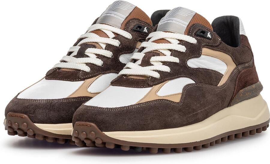 Floris van Bommel Sneakers laag 'Noppi 18' nude chocoladebruin taupe wit - Foto 3