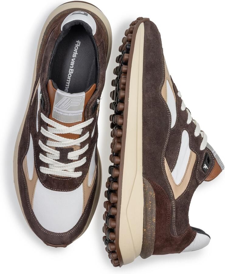 Floris van Bommel Sneakers laag 'Noppi 18' nude chocoladebruin taupe wit - Foto 2