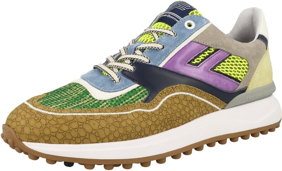 Floris van Bommel Sneakers laag 'Noppi 29.34' beige geel groen lila