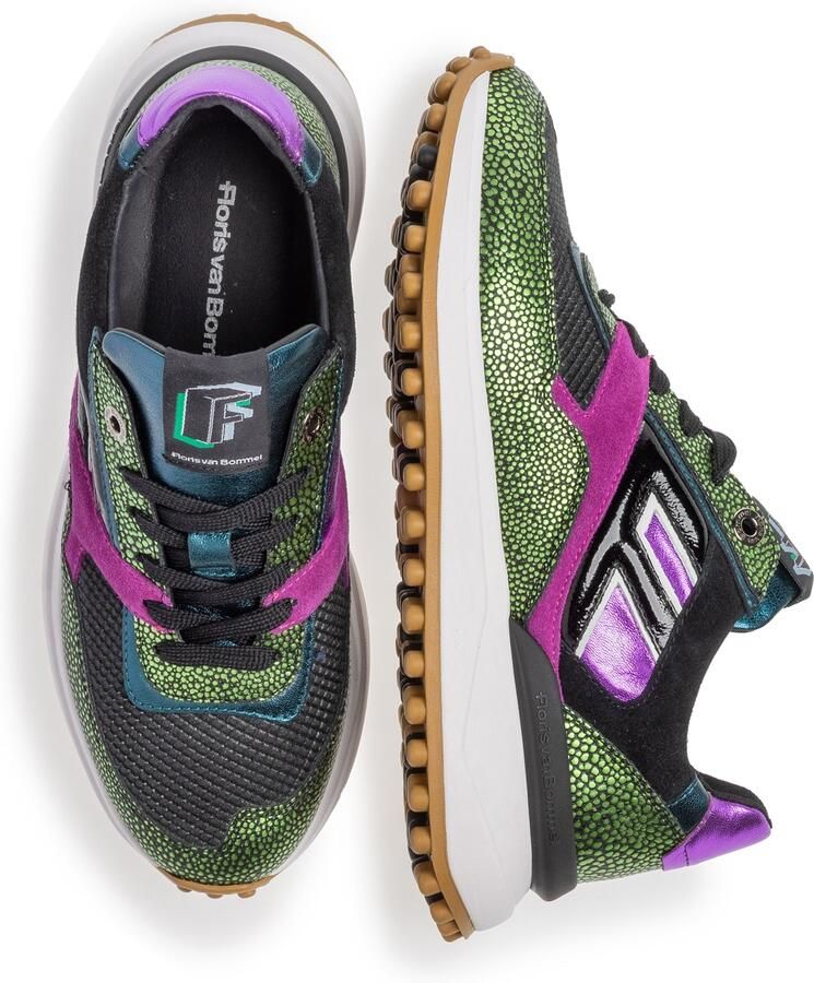Floris van Bommel Sneakers laag 'Noppi 36' spar neonlila zwart - Foto 4
