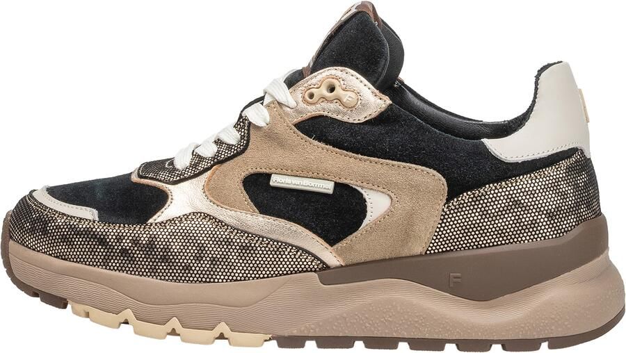Floris van Bommel Sneakers laag 'Treni 02' lichtbeige donkerbeige goud zwart - Foto 8
