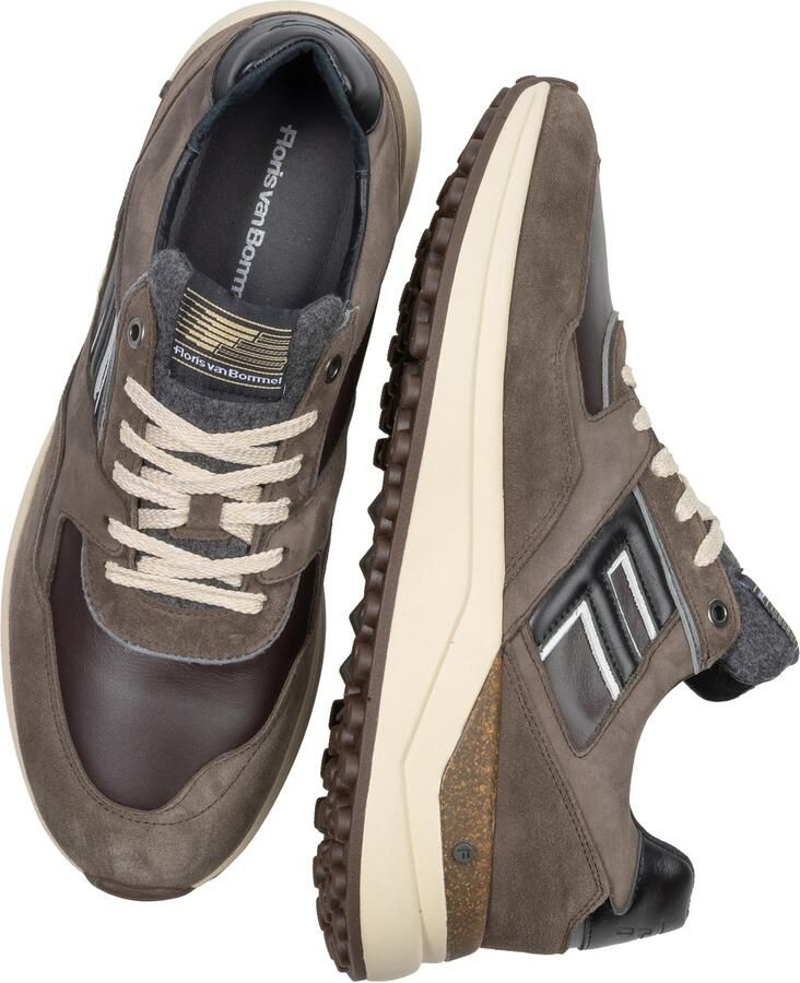 FLORIS VAN BOMMEL Lage Sneakers Heren Sfm-10236 De Tikker Textiel Bruin - Foto 3