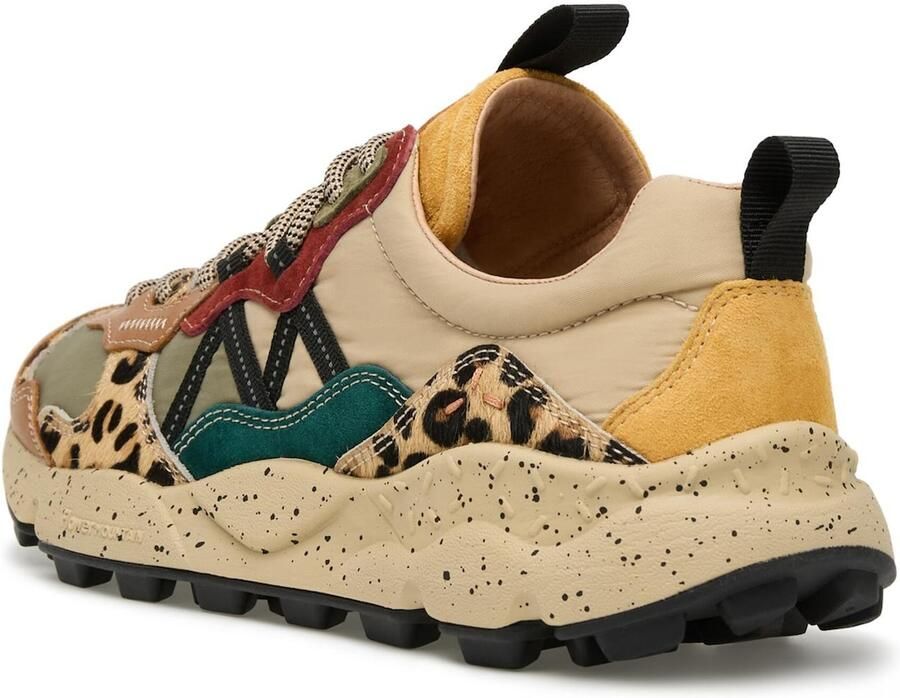 Flower Mountain Sneakers laag 'LENZAN UNI' camel petrol groen gemêleerd rood - Foto 3