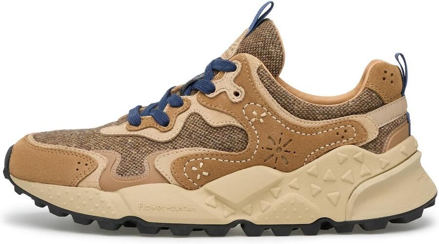 Flower mountain heren sneaker Rulis Uni suède en tweed beige en bruin - Foto 2