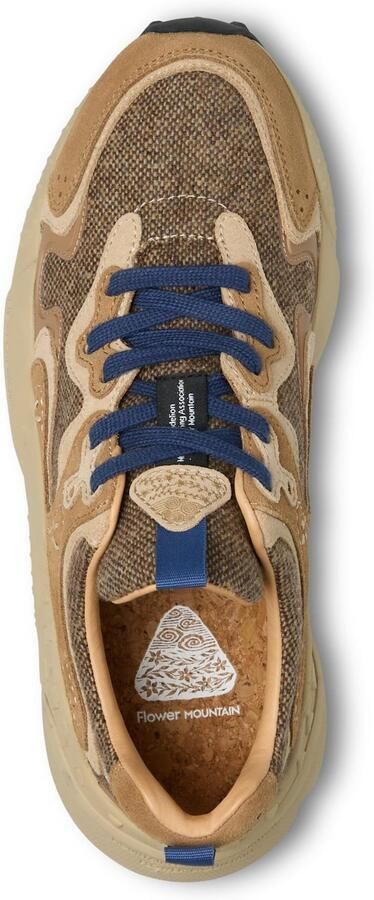Flower mountain heren sneaker Rulis Uni suède en tweed beige en bruin - Foto 5