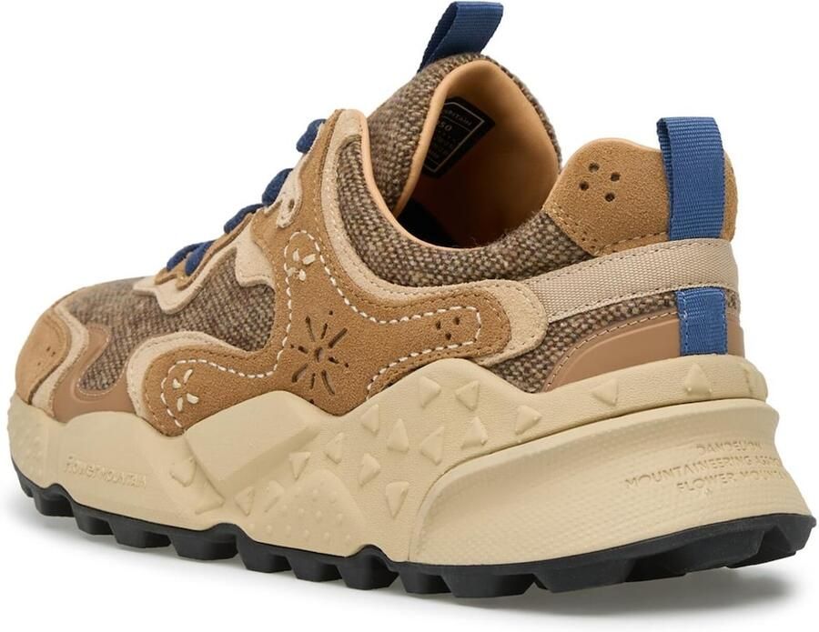 Flower mountain heren sneaker Rulis Uni suède en tweed beige en bruin - Foto 4