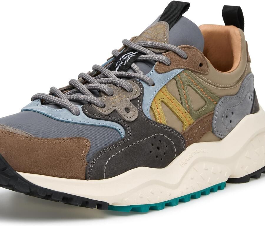Flower mountain heren sneaker Solin suède en nylon bruin grijs - Foto 4