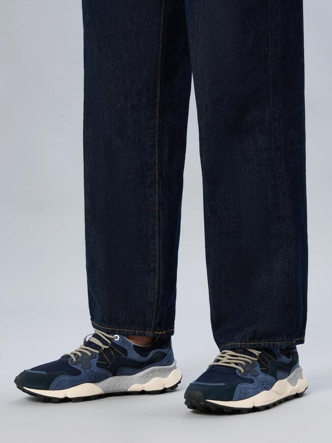 Flower mountain heren sneaker Yamano suède en nylon blauw - Foto 5