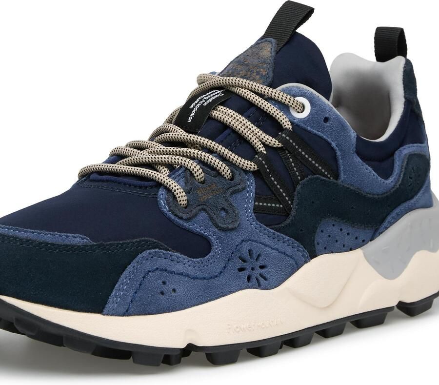 Flower mountain heren sneaker Yamano suède en nylon blauw - Foto 3