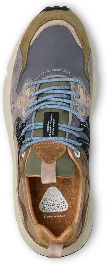 Flower Mountain Sneakers laag 'YAMANO 3 MAN' opaal lichtblauw olijfgroen donkergroen - Foto 6