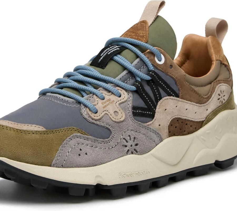 Flower Mountain Sneakers laag 'YAMANO 3 MAN' opaal lichtblauw olijfgroen donkergroen - Foto 2