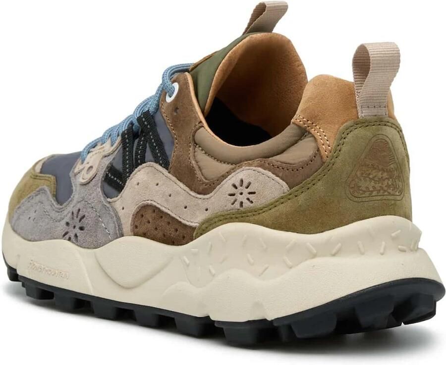 Flower Mountain Sneakers laag 'YAMANO 3 MAN' opaal lichtblauw olijfgroen donkergroen - Foto 3