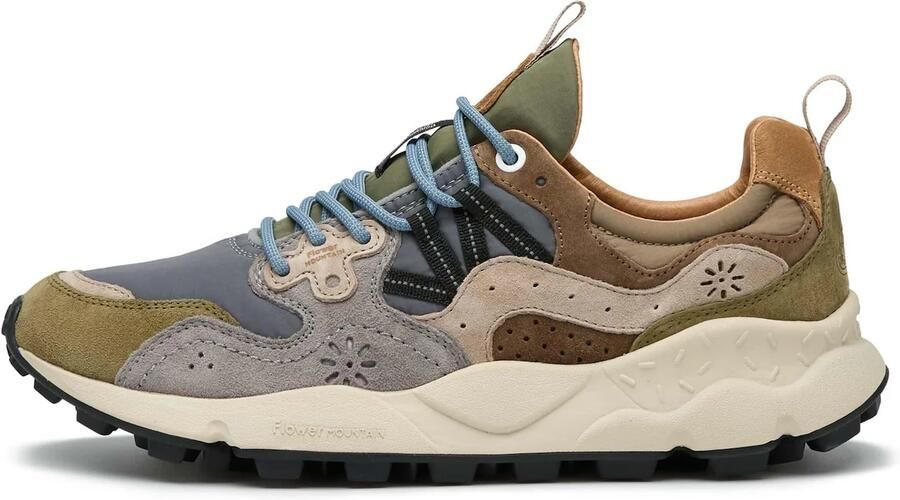 Flower Mountain Sneakers laag 'YAMANO 3 MAN' opaal lichtblauw olijfgroen donkergroen - Foto 5