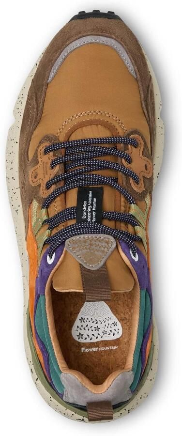 Flower Mountain Sneakers laag 'YAMANO 3 UNI' sepia groen oranje - Foto 7