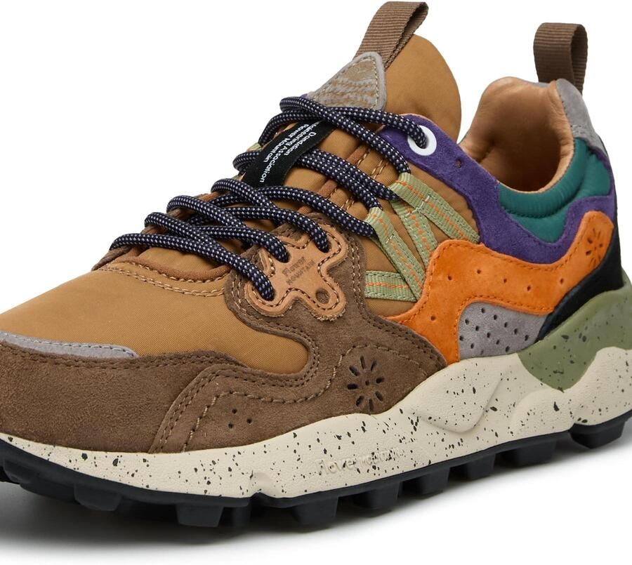 Flower Mountain Sneakers laag 'YAMANO 3 UNI' sepia groen oranje - Foto 3