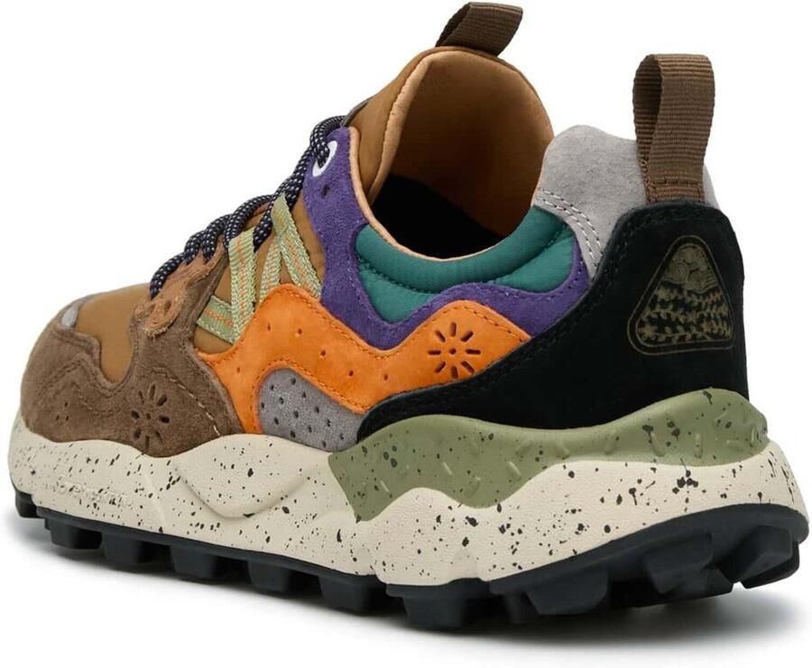 Flower Mountain Sneakers laag 'YAMANO 3 UNI' sepia groen oranje - Foto 4