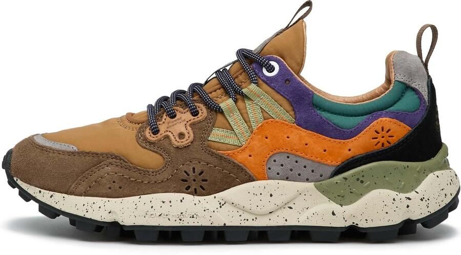 Flower Mountain Sneakers laag 'YAMANO 3 UNI' sepia groen oranje - Foto 6