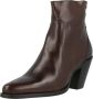 Fred de la Bretoniere Blaire Ankle Boot Enkellaarsjes Enkelboots met rits Dames Bruin - Thumbnail 4