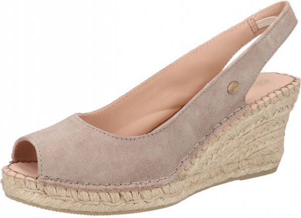 Fred de la bretoniere Suède espadrille sleehak taupe - Schoenen.nl