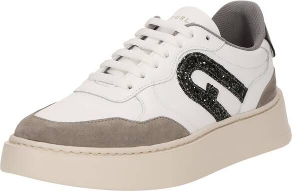 Furla Low-Top Sneakers Vitello Soft Bicolor+Tessuto Spalmato+Cr in grijs
