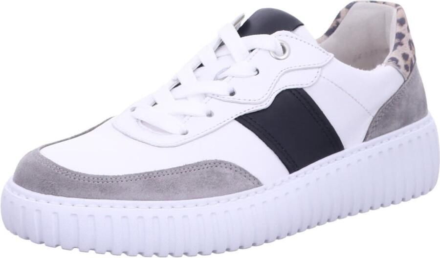 Gabor Comfort Sportieve veterschoen 'Sneaker Low Damen 66.425 51 Echtleder in weiß' wit