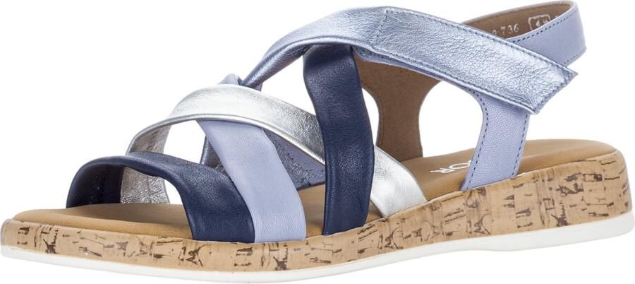 Gabor Dames platte sandalen Artikel 82.736.26 Blauw combinatie
