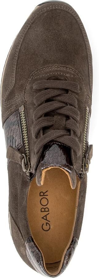 Gabor Dames Lage sneakers Chunky zool 6019 Bruin Suède - Foto 15