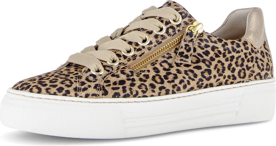 GABOR Sneakers laag bruin goudgeel zwart