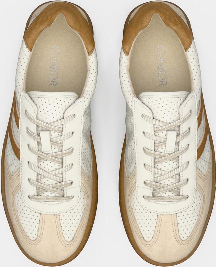 GABOR Sneakers laag taupe karamel wit - Foto 3