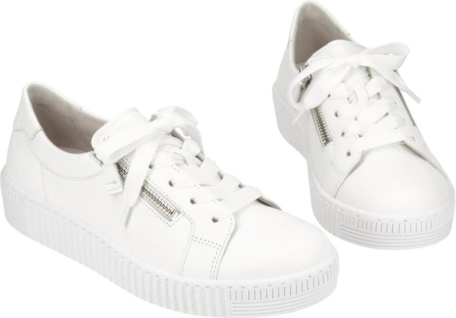 Gabor 83.334.21 Sneaker Wit Vetersluiting Rits Vlakke zool - Foto 5