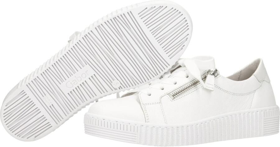 Gabor 83.334.21 Sneaker Wit Vetersluiting Rits Vlakke zool - Foto 3
