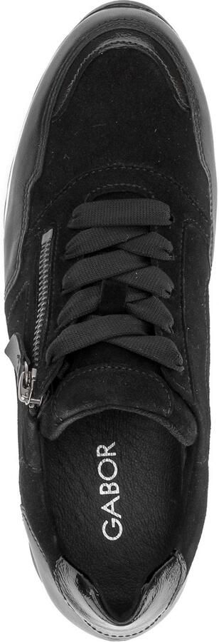 Gabor 6030.01.001 Sneakers Zwart Leer en Suede Dames Breedtemaat H Zwart - Foto 7