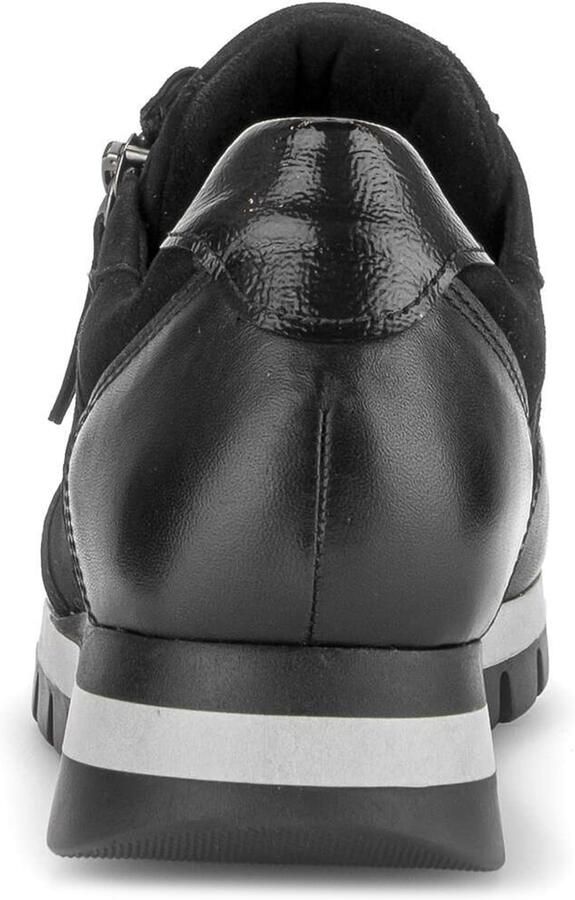 Gabor 6030.01.001 Sneakers Zwart Leer en Suede Dames Breedtemaat H Zwart - Foto 4