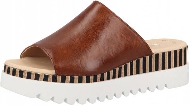 Gabor Slipper Dikke Streepzool Bruin 64.663.24 - Schoenen.nl