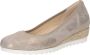Gabor Beige-gouden metallic leren ballerina flats Yellow Dames - Thumbnail 3