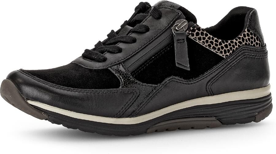 Gabor Rollingsoft Sneakers met sleehak comfortschoen halfhoge schoen veterschoen met logo op de hiel