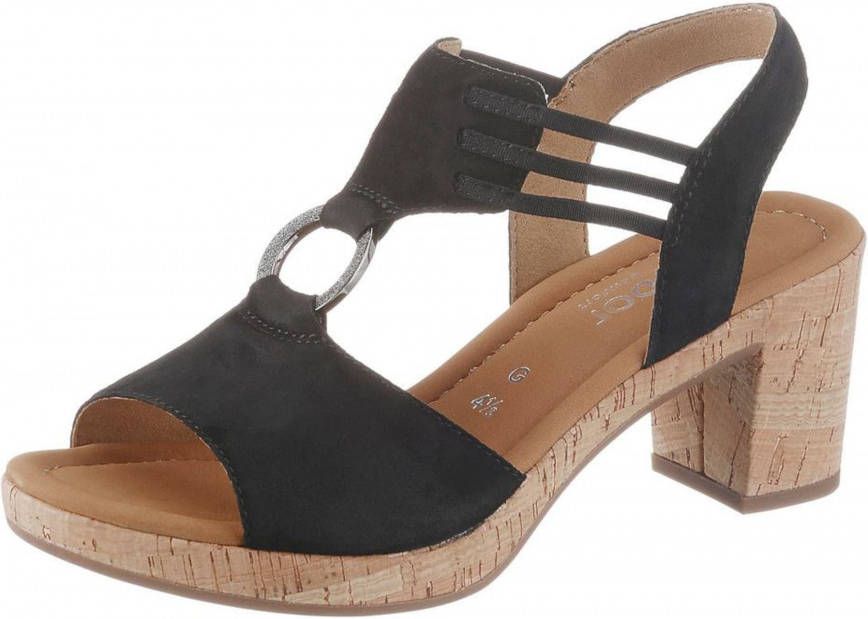 Gabor Comfort sandalen met hak zwart - Schoenen.nl
