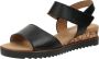 Gabor Zwarte Leren Sandalen Black Dames - Thumbnail 1