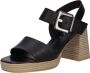 Gabor Comfort Sandaal Zwart Leer Blokhak Black Dames - Thumbnail 2