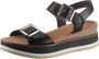 Gabor Zwarte Leren Casual Open Sandalen Black Dames - Thumbnail 2