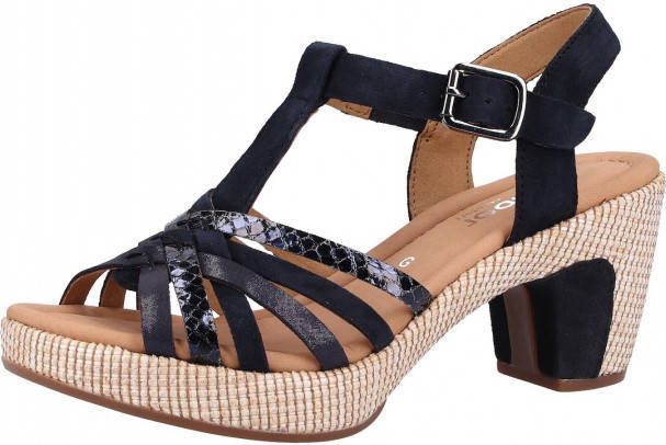Gabor Comfort sandalen met hak blauw - Schoenen.nl