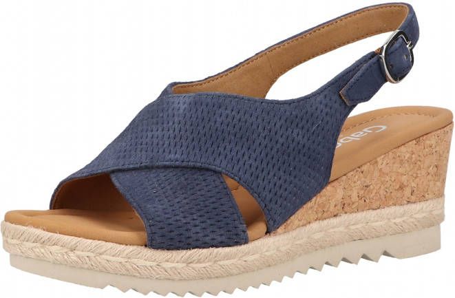 Gabor Comfort sandalen met sleehak blauw - Schoenen.nl