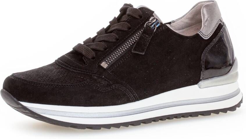 Gabor Sneakers met sleehak Turijn vrijetijdsschoen lage schoen veterschoen met verwisselbaar voetbed h-breedte - Foto 10