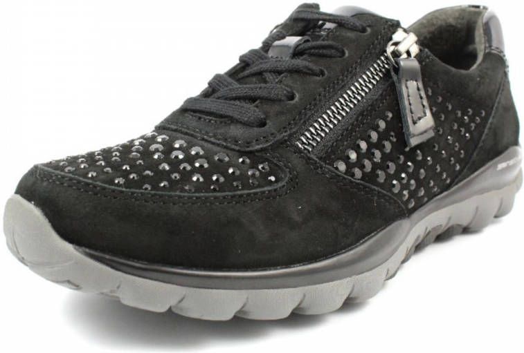 Gabor 76968 Veterschoen plat Dames Zwart 87 -Samtchevreau Lack Schwarz (Strass) - Foto 2