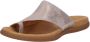 Gabor Iridescent Velvet Leren Teen-Loop Muiltjes Gray Dames - Thumbnail 4
