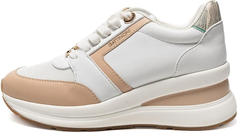 Gattinoni Sneakers laag sand groen offwhite