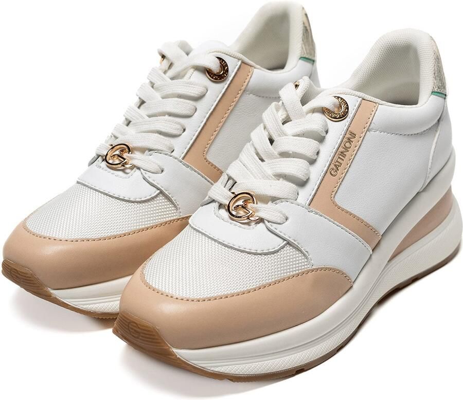 Gattinoni Sneakers laag sand groen offwhite - Foto 3