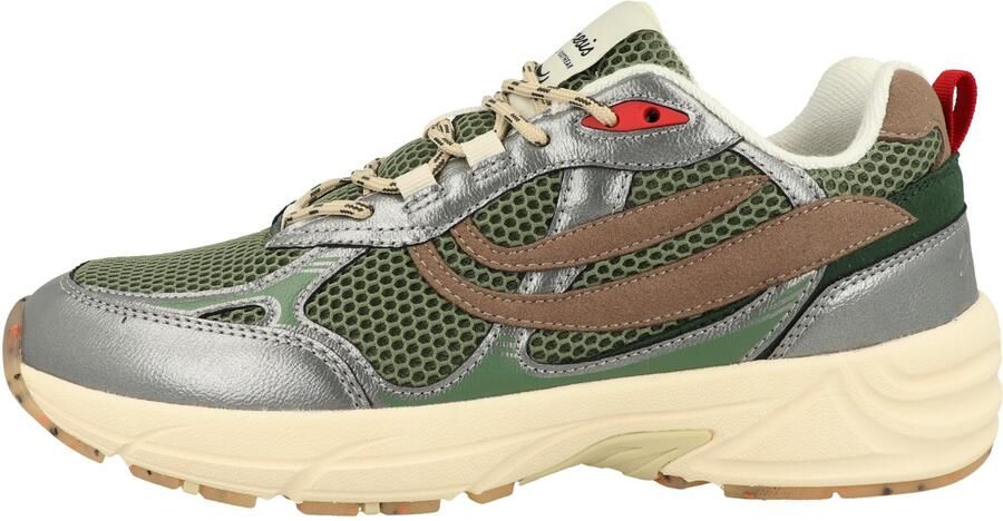 GENESIS Sneakers laag 'Eco'99 ' beige groen vuurrood zilver - Foto 3