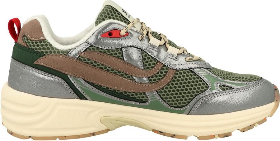 GENESIS Sneakers laag 'Eco'99 ' beige groen vuurrood zilver - Foto 4
